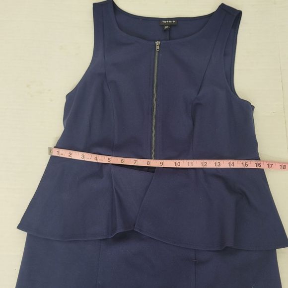 Torrid Navy Premium Ponte Peplum Dress, Sz. - Picture 8 of 12